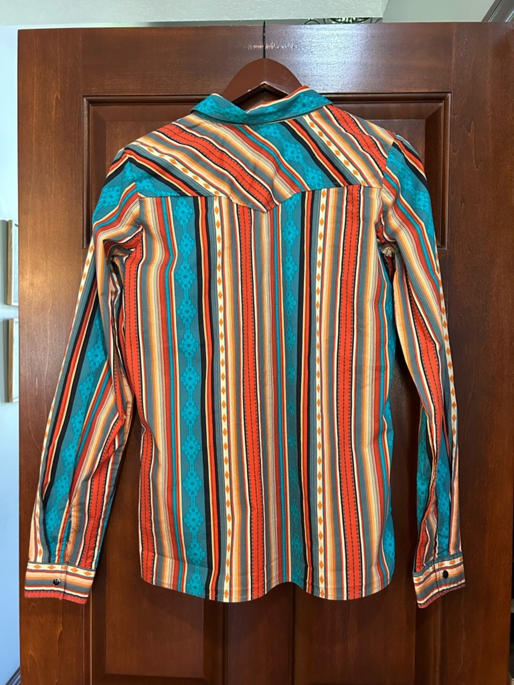 Rock & Roll Denim Southwestern Stripe Western Shirt Stretch Cotton - Picture 3 of 9
